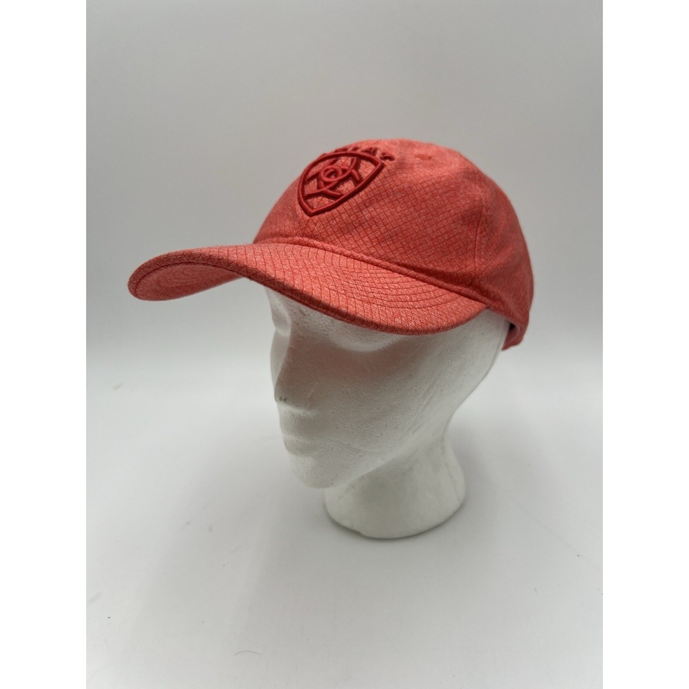 Ariat Center Shield Logo Cap Coral Pink Adjustable Women's Hat Ripstop
